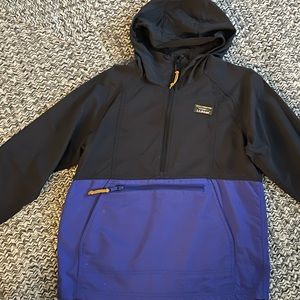 LL Bean Boys 1/4 zip rain jacket